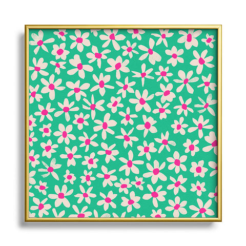 Garima Dhawan wild flowers 7 Square Metal Framed Art Print