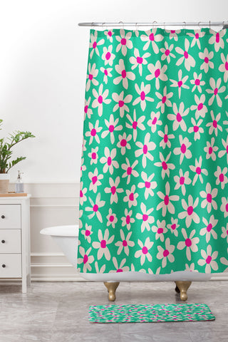 Garima Dhawan wild flowers 7 Shower Curtain And Mat
