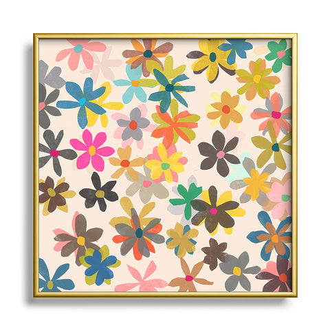 Garima Dhawan wildflowers 14 Square Metal Framed Art Print