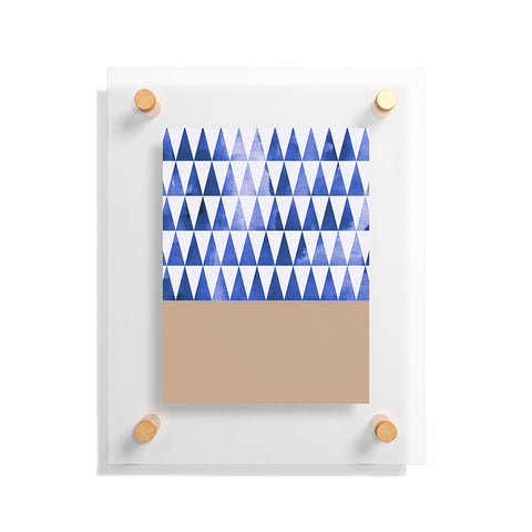 Georgiana Paraschiv Blue Triangles and Nude Floating Acrylic Print