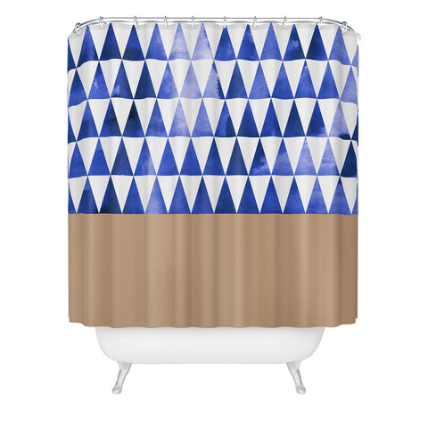 Georgiana Paraschiv Blue Triangles and Nude Shower Curtain