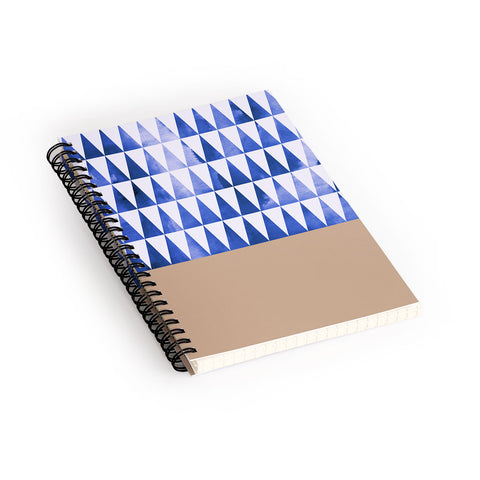 Georgiana Paraschiv Blue Triangles and Nude Spiral Notebook