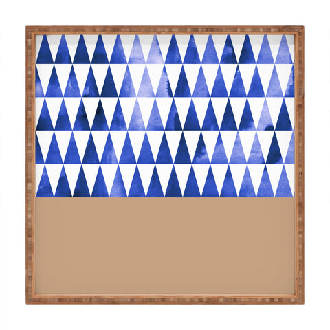 Georgiana Paraschiv Blue Triangles and Nude Square Tray