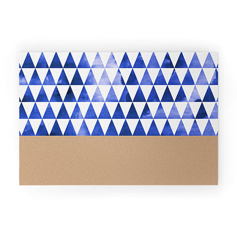 Georgiana Paraschiv Blue Triangles and Nude Welcome Mat