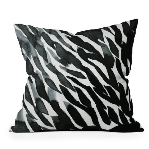 Georgiana Paraschiv BWAbstract 01 Outdoor Throw Pillow