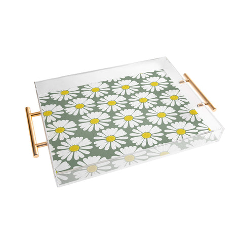 Georgiana Paraschiv Chamomile Pattern Acrylic Tray