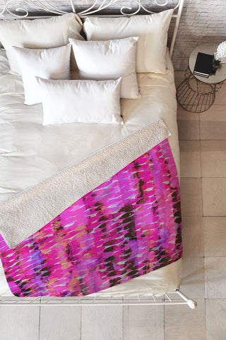 Georgiana Paraschiv Cherry Pink Fleece Throw Blanket