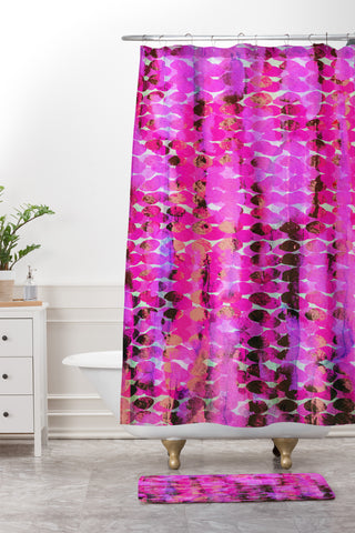 Georgiana Paraschiv Cherry Pink Shower Curtain And Mat