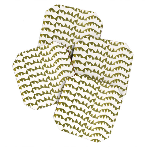 Georgiana Paraschiv Gold Triangle Pattern Coaster Set