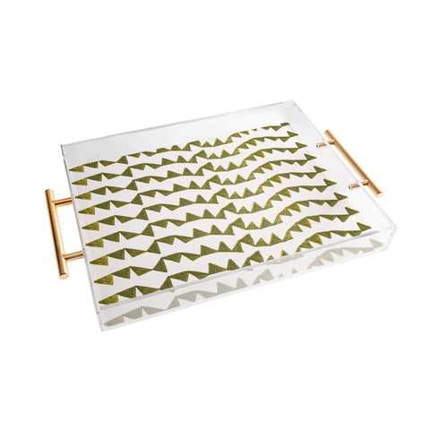 Georgiana Paraschiv Gold Triangle Pattern Acrylic Tray