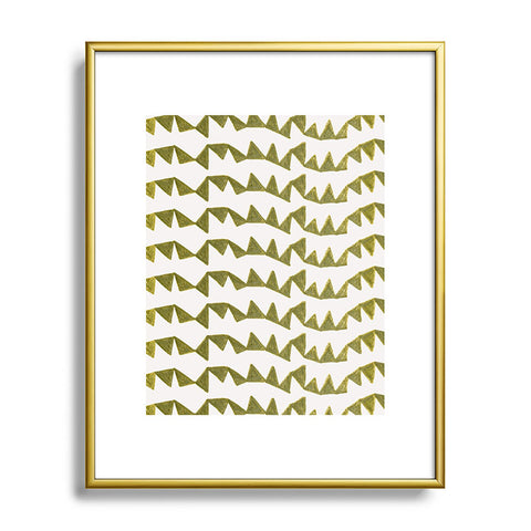 Georgiana Paraschiv Gold Triangle Pattern Metal Framed Art Print