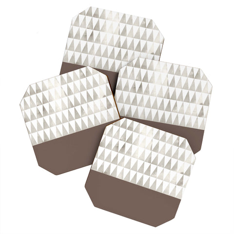 Georgiana Paraschiv Neutral Triangles Coaster Set