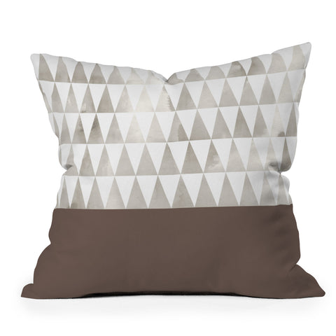 Georgiana Paraschiv Neutral Triangles Outdoor Throw Pillow