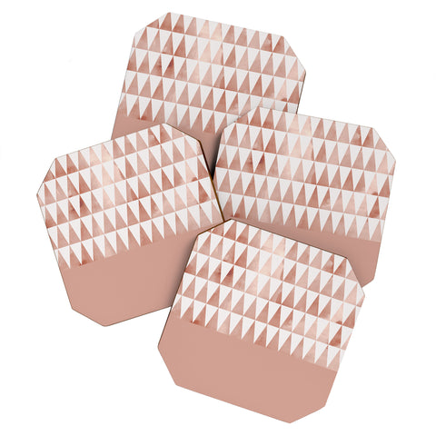 Georgiana Paraschiv Rose Gold Triangles Coaster Set
