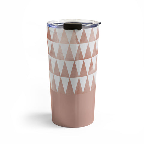 Georgiana Paraschiv Rose Gold Triangles Travel Mug