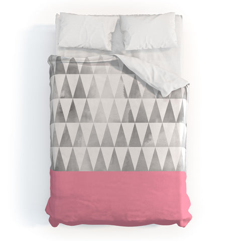 Georgiana Paraschiv Silver Triangles Duvet Cover