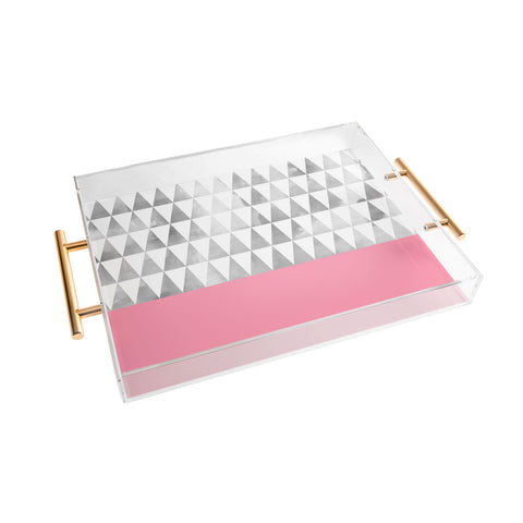Georgiana Paraschiv Silver Triangles Acrylic Tray