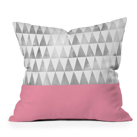 Georgiana Paraschiv Silver Triangles Outdoor Throw Pillow