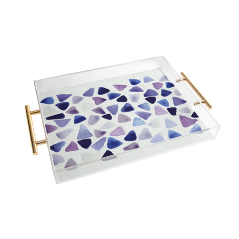 Georgiana Paraschiv Watercolor Triangles Acrylic Tray