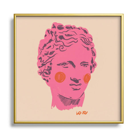 Gigi Rosado Ancient head 2 Square Metal Framed Art Print