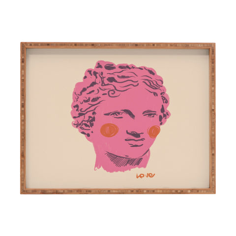 Gigi Rosado Ancient head 2 Rectangular Tray