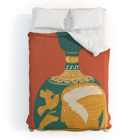 Gigi Rosado Ancient vase Duvet Cover