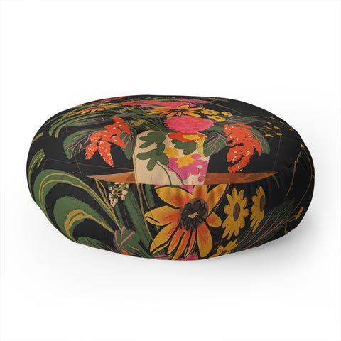 Gigi Rosado Autumnal bouquet Floor Pillow Round