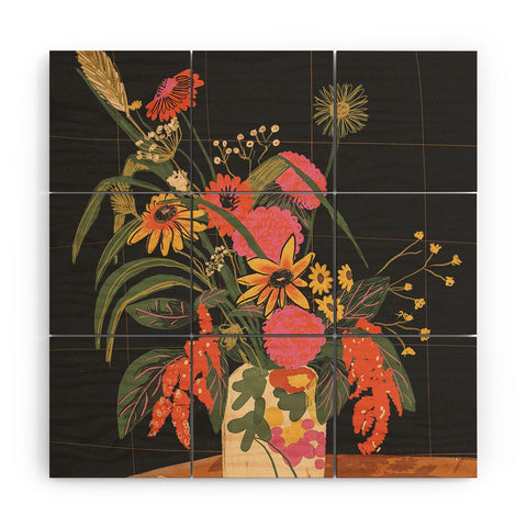 Gigi Rosado Autumnal bouquet Wood Wall Mural