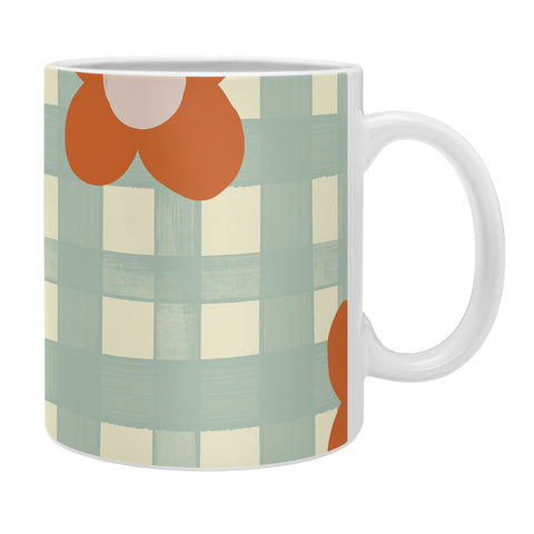 Gigi Rosado Blue and red floral check Coffee Mug