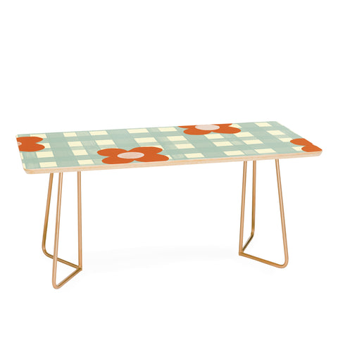 Gigi Rosado Blue and red floral check Coffee Table