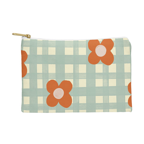 Gigi Rosado Blue and red floral check Pouch
