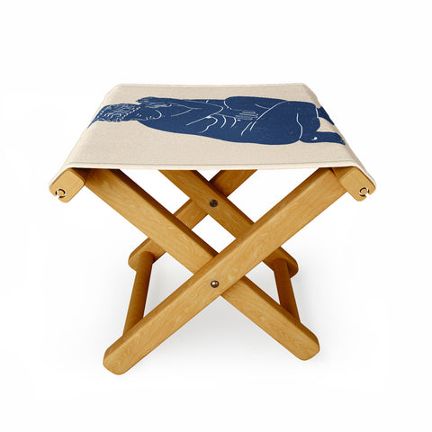 Gigi Rosado Blue Nude Folding Stool