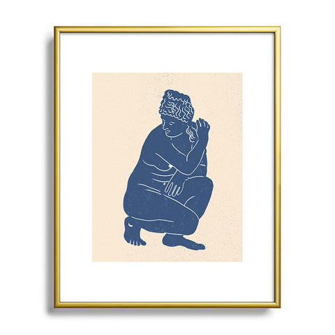 Gigi Rosado Blue Nude Metal Framed Art Print