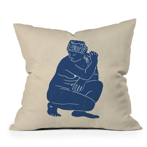 Gigi Rosado Blue Nude Throw Pillow Havenly