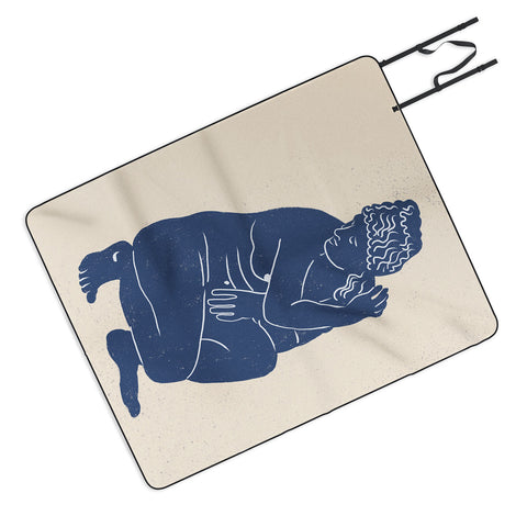 Gigi Rosado Blue Nude Picnic Blanket