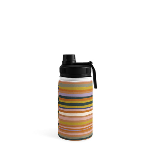Gigi Rosado Brown striped pattern Water Bottle