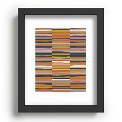 Gigi Rosado Brown striped pattern Recessed Framing Rectangle