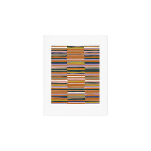 Gigi Rosado Brown striped pattern Art Print