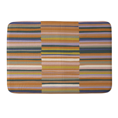 Gigi Rosado Brown striped pattern Memory Foam Bath Mat