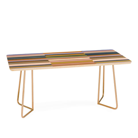 Gigi Rosado Brown striped pattern Coffee Table