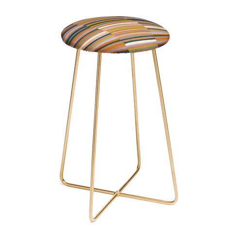 Gigi Rosado Brown striped pattern Counter Stool