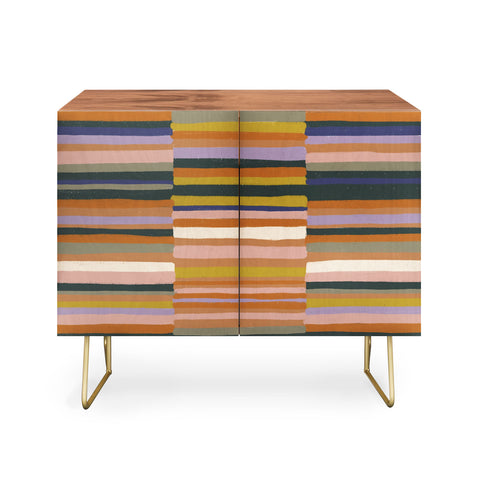 Gigi Rosado Brown striped pattern Credenza