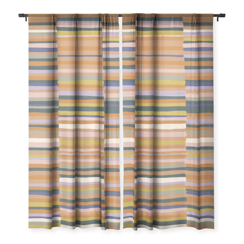 Gigi Rosado Brown striped pattern Sheer Non Repeat