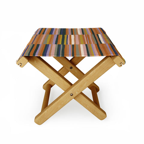 Gigi Rosado Brown striped pattern Folding Stool