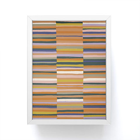 Gigi Rosado Brown striped pattern Framed Mini Art Print