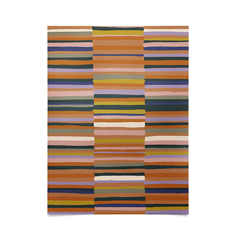 Gigi Rosado Brown striped pattern Poster