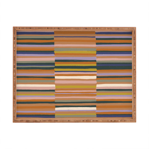 Gigi Rosado Brown striped pattern Rectangular Tray