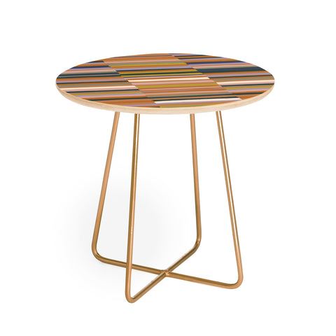 Gigi Rosado Brown striped pattern Round Side Table