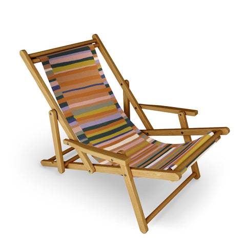 Gigi Rosado Brown striped pattern Sling Chair