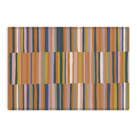 Gigi Rosado Brown striped pattern Outdoor Rug